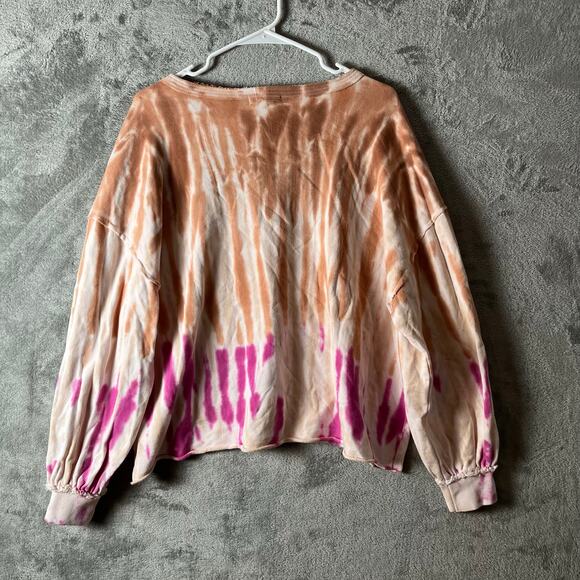 Z Supply Tempest Tie Dye Cropped Pullover Sweatshirt Size Small Loungewear New - Picture 3 of 7